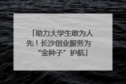 助力大学生敢为人先！长沙创业服务为“金种子”护航