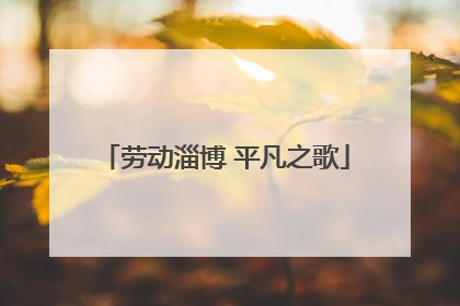 劳动淄博 平凡之歌