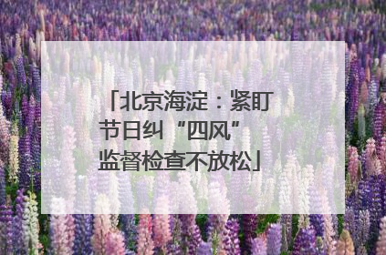 北京海淀：紧盯节日纠“四风” 监督检查不放松
