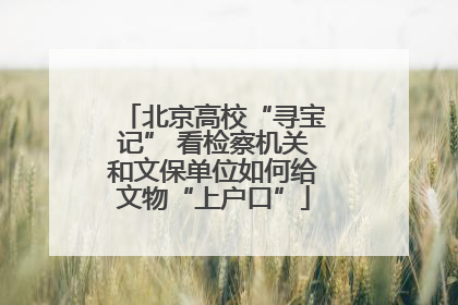 北京高校“寻宝记” 看检察机关和文保单位如何给文物“上户口”