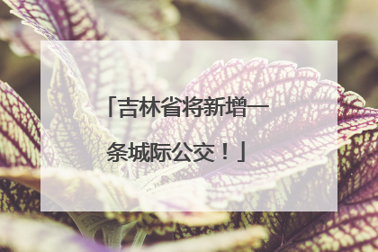 吉林省将新增一条城际公交！