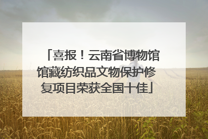 喜报！云南省博物馆馆藏纺织品文物保护修复项目荣获全国十佳