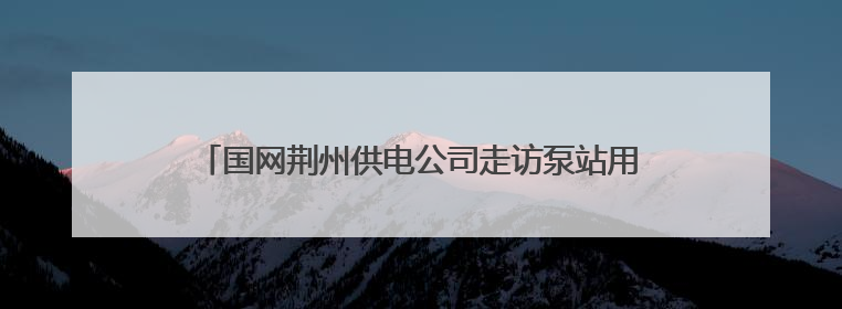 国网荆州供电公司走访泵站用户 确保迎峰度夏用电安全
