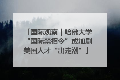 国际观察｜哈佛大学“国际禁招令”或加剧美国人才“出走潮”