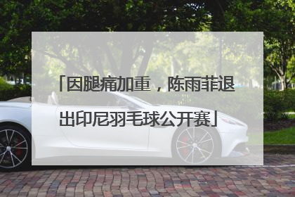因腿痛加重，陈雨菲退出印尼羽毛球公开赛