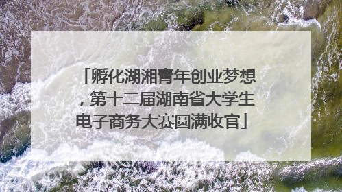 孵化湖湘青年创业梦想，第十二届湖南省大学生电子商务大赛圆满收官