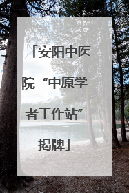 安阳中医院“中原学者工作站”揭牌
