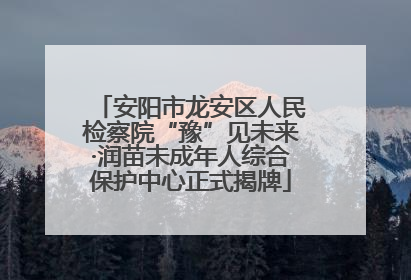 安阳市龙安区人民检察院“豫”见未来·润苗未成年人综合保护中心正式揭牌