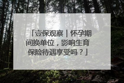 壹保观察｜怀孕期间换单位，影响生育保险待遇享受吗？