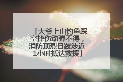 大爷上山钓鱼踩空摔伤动弹不得，消防顶烈日跋涉近1小时抵达救援