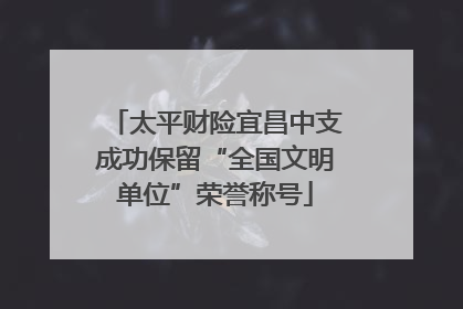 太平财险宜昌中支成功保留“全国文明单位”荣誉称号