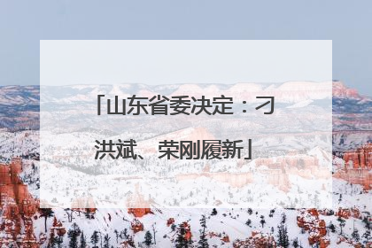 山东省委决定：刁洪斌、荣刚履新