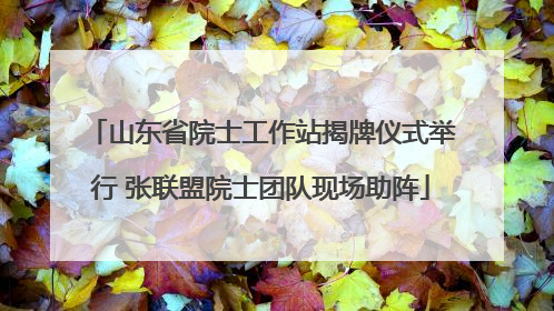 山东省院士工作站揭牌仪式举行 张联盟院士团队现场助阵