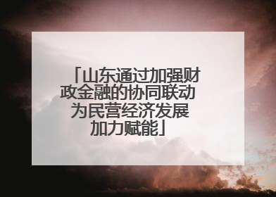 山东通过加强财政金融的协同联动 为民营经济发展加力赋能