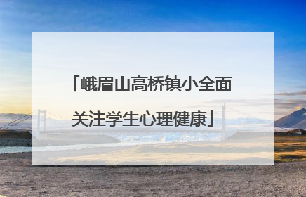 峨眉山高桥镇小全面关注学生心理健康