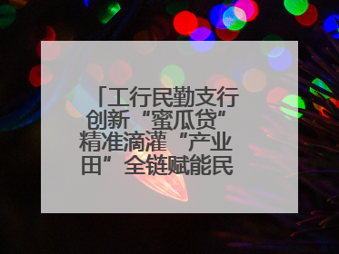 工行民勤支行创新“蜜瓜贷”精准滴灌“产业田”全链赋能民勤乡村振兴