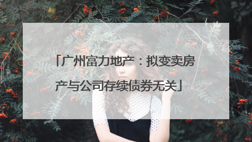 广州富力地产：拟变卖房产与公司存续债券无关