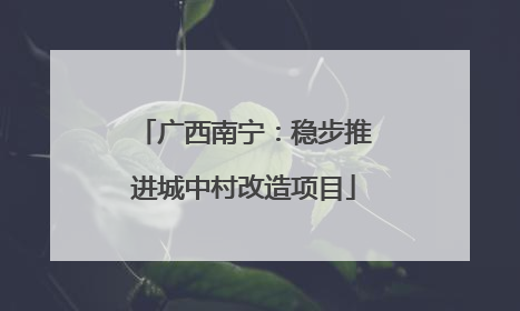 广西南宁：稳步推进城中村改造项目