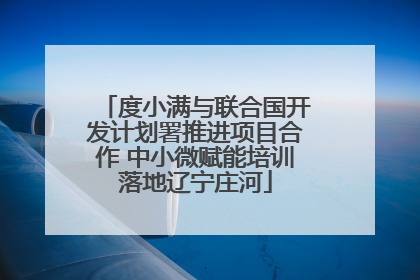 度小满与联合国开发计划署推进项目合作 中小微赋能培训落地辽宁庄河