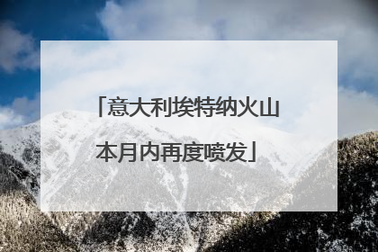 意大利埃特纳火山本月内再度喷发