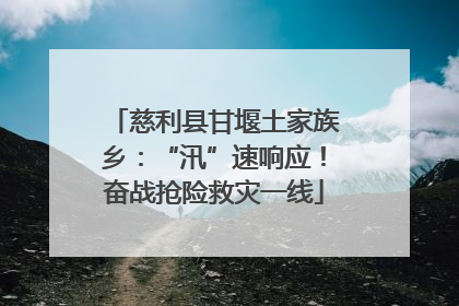 慈利县甘堰土家族乡：“汛”速响应！奋战抢险救灾一线