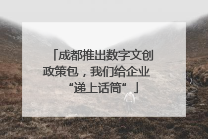 成都推出数字文创政策包，我们给企业“递上话筒”