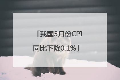 我国5月份CPI同比下降0.1%