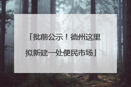 批前公示！德州这里拟新建一处便民市场
