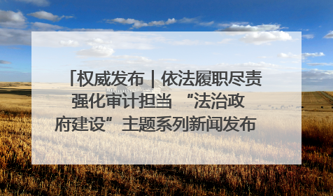 权威发布｜依法履职尽责 强化审计担当 “法治政府建设”主题系列新闻发布会市审计局专场召开