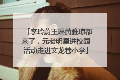 李玲蔚王琳黄雅琼都来了，元老明星进校园活动走进文龙巷小学