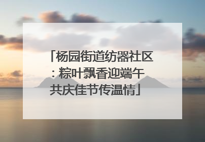 杨园街道纺器社区：粽叶飘香迎端午 共庆佳节传温情
