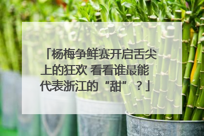 杨梅争鲜赛开启舌尖上的狂欢 看看谁最能代表浙江的“甜”？
