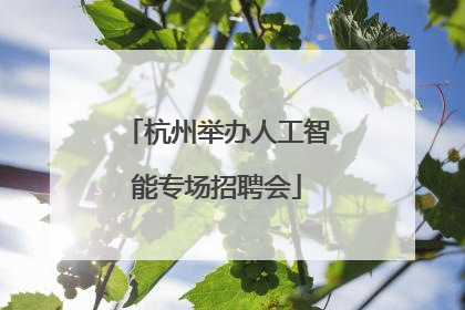 杭州举办人工智能专场招聘会