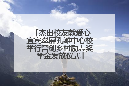 杰出校友献爱心 宜宾翠屏孔滩中心校举行曾剑乡村励志奖学金发放仪式