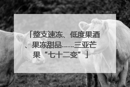 整支速冻、低度果酒、果冻甜品……三亚芒果“七十二变”