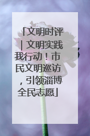 文明时评｜文明实践我行动！市民文明巡访，引领淄博全民志愿
