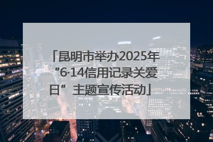昆明市举办2025年“6·14信用记录关爱日”主题宣传活动