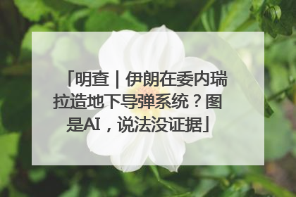 明查｜伊朗在委内瑞拉造地下导弹系统？图是AI，说法没证据