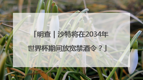 明查｜沙特将在2034年世界杯期间放宽禁酒令？