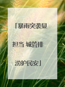 暴雨突袭显担当 城管排涝护民安