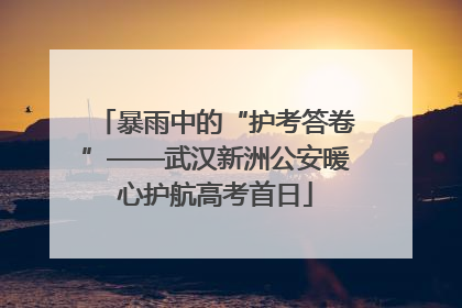暴雨中的“护考答卷”——武汉新洲公安暖心护航高考首日