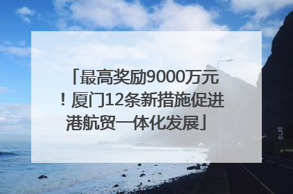 最高奖励9000万元！厦门12条新措施促进港航贸一体化发展