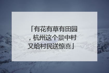 有花有草有田园，杭州这个景中村又给村民送惊喜