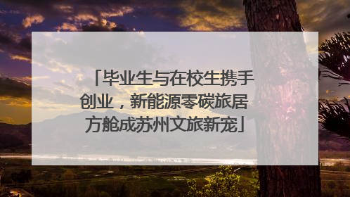 毕业生与在校生携手创业，新能源零碳旅居方舱成苏州文旅新宠