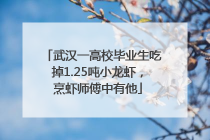 武汉一高校毕业生吃掉1.25吨小龙虾，烹虾师傅中有他