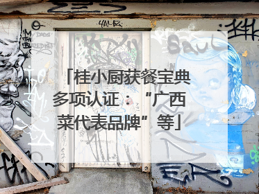 桂小厨获餐宝典多项认证：“广西菜代表品牌”等