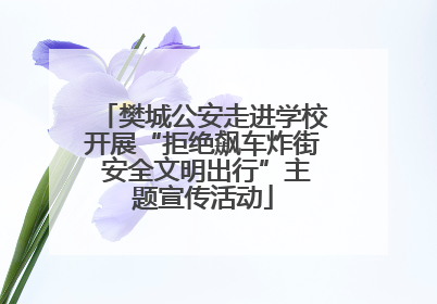 樊城公安走进学校开展“拒绝飙车炸街 安全文明出行”主题宣传活动