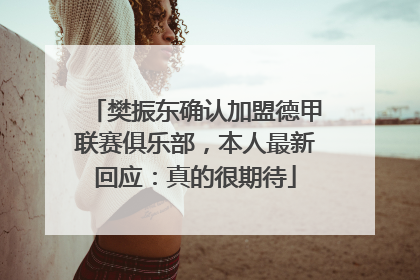 樊振东确认加盟德甲联赛俱乐部，本人最新回应：真的很期待