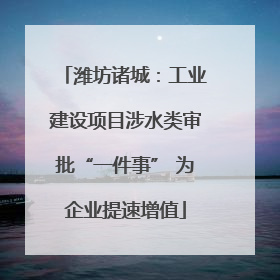 潍坊诸城：工业建设项目涉水类审批“一件事” 为企业提速增值