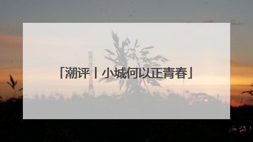 潮评丨小城何以正青春